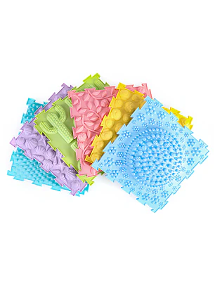 Pack 6 Alfombras Sensoriales Cuadradas con Texturas 30 x 30 cms