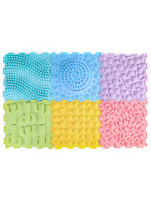 Pack 6 Alfombras Sensoriales Cuadradas con Texturas 30 x 30 cms