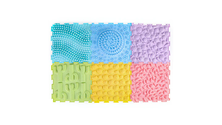 Pack 6 Alfombras Sensoriales Cuadradas con Texturas 30 x 30 cms 1