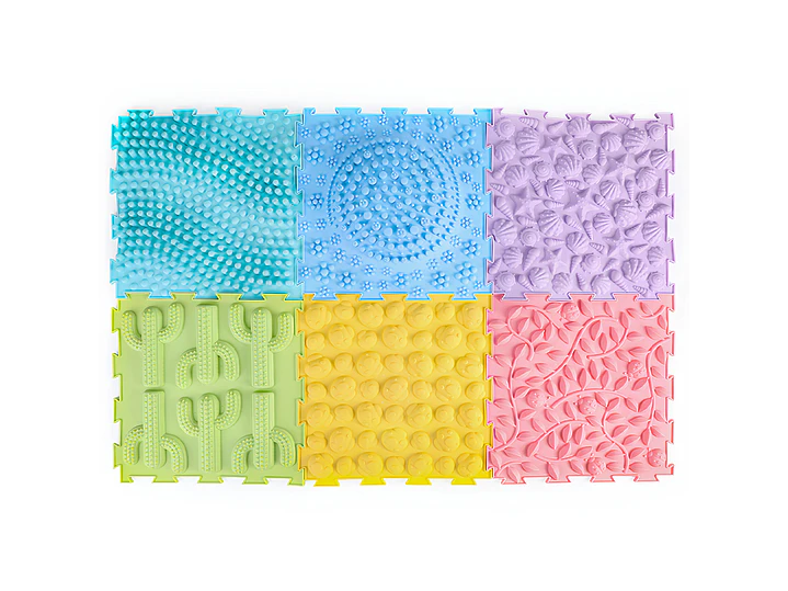 Pack 6 Alfombras Sensoriales Cuadradas con Texturas 30 x 30 cms 1