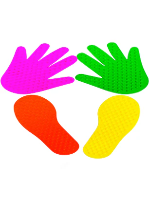 Set 4 Huellas Sensoriales con Texturas - 1 Par Manos y 1 Par Pies