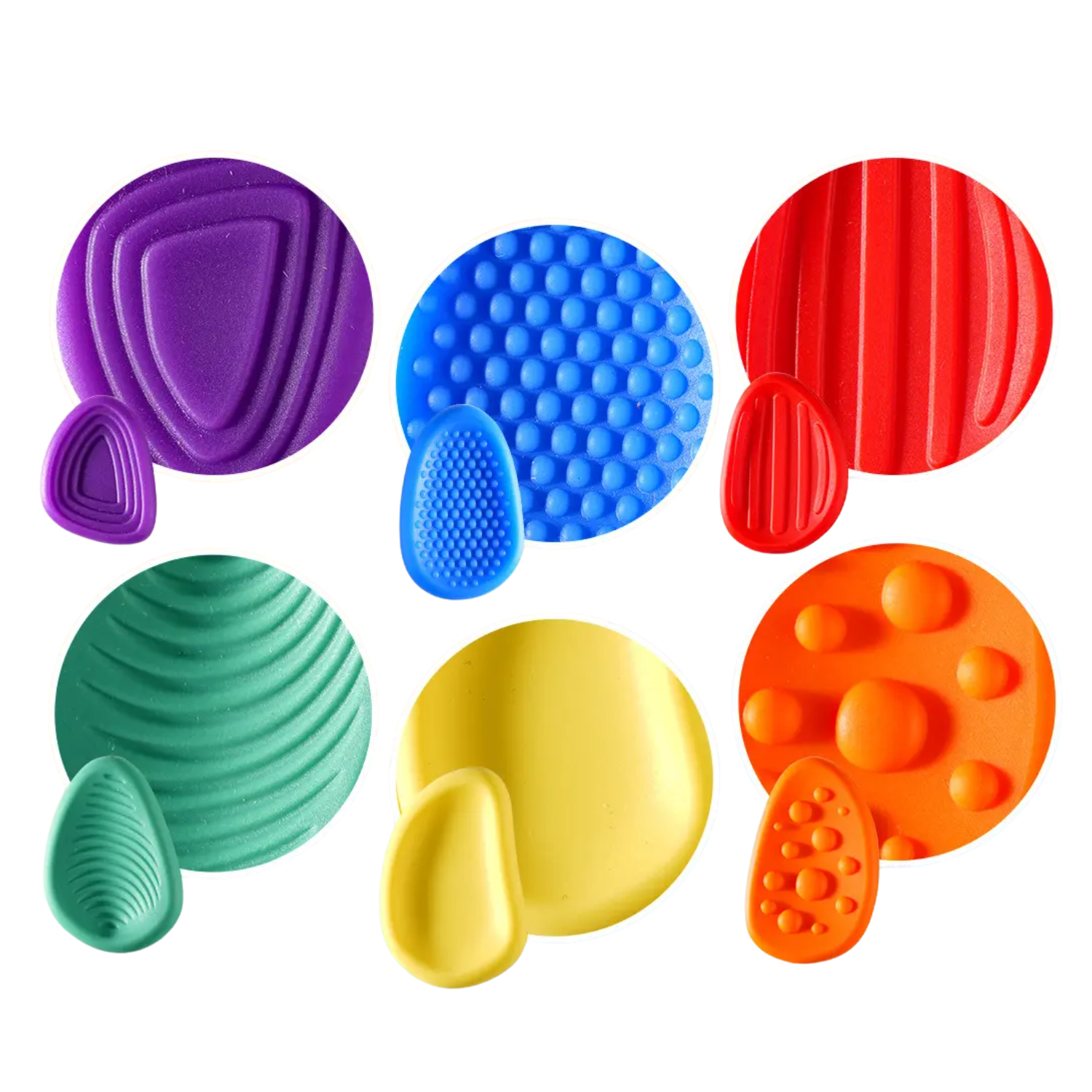 Set de 6 Piedras Sensoriales de Silicona con Relieve 3