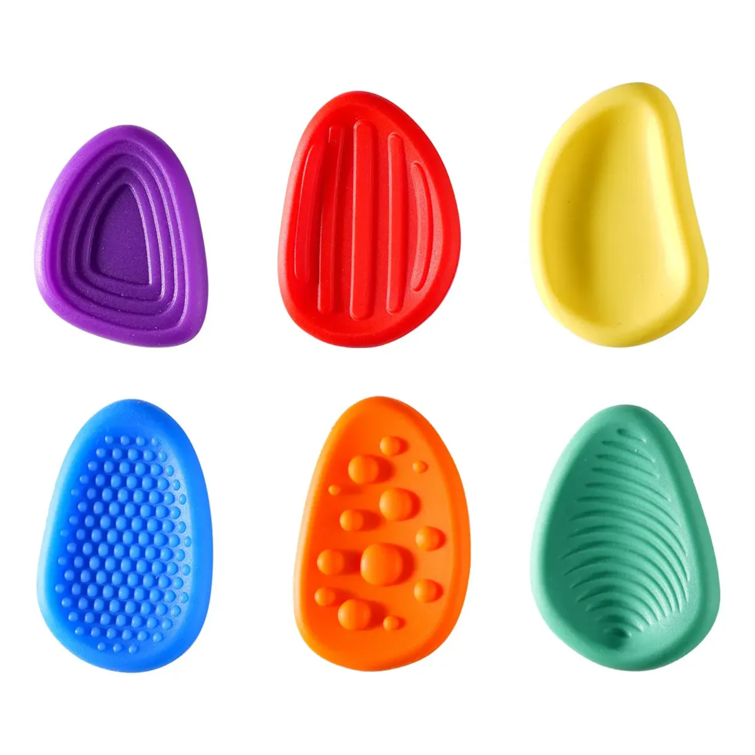 Set de 6 Piedras Sensoriales de Silicona con Relieve 1