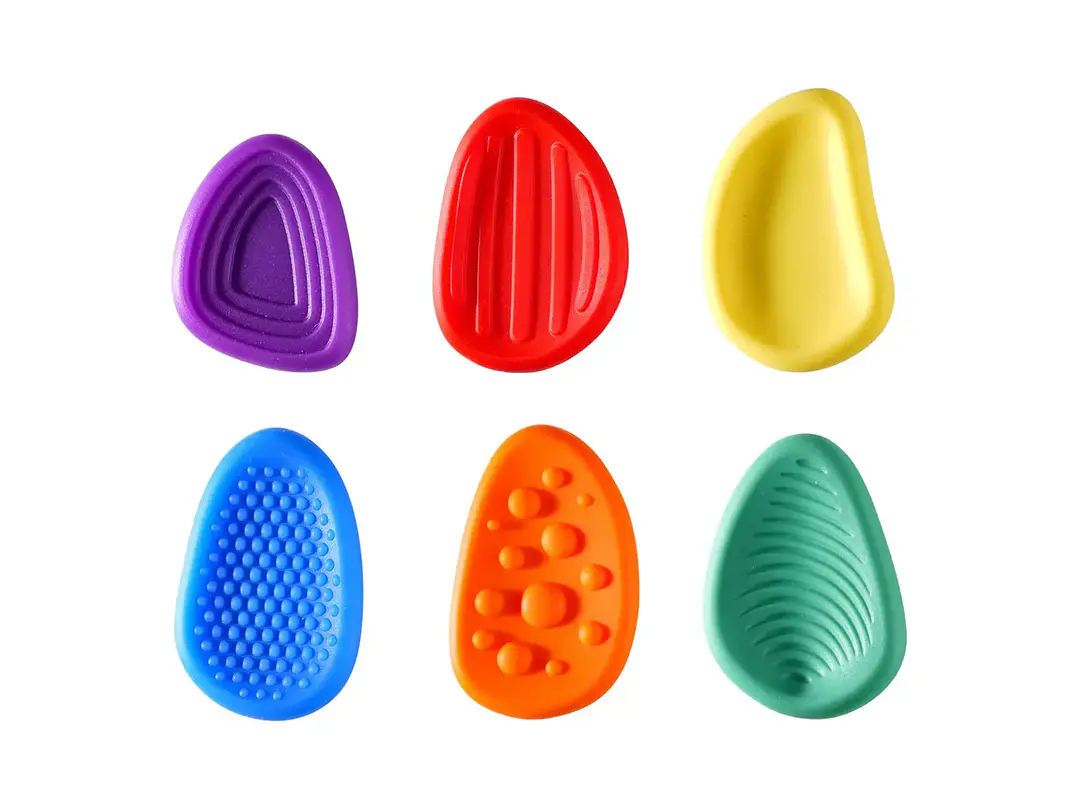 Set de 6 Piedras Sensoriales de Silicona con Relieve 1