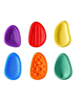Set de 6 Piedras Sensoriales de Silicona con Relieve