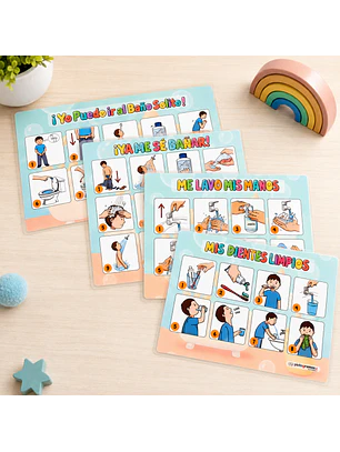 Set de Pictogramas - Rutinas del Baño 🚿🪥🧼 - Listos para usar