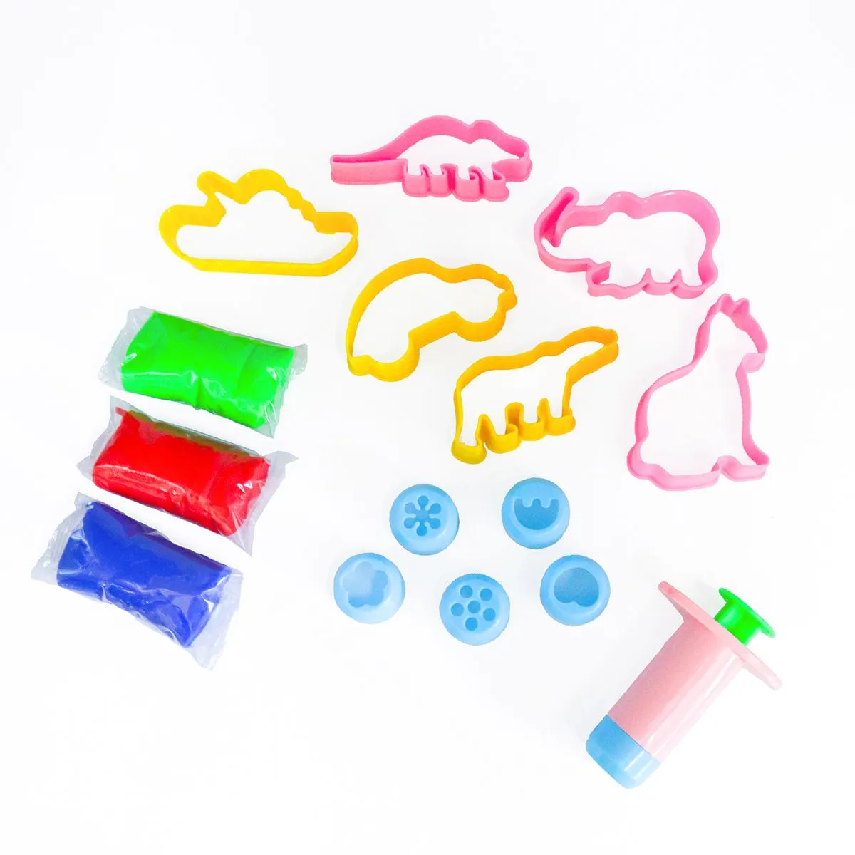 Kit Masas Moldeables y Moldes Colores Básicos (Moldes Animales) 3