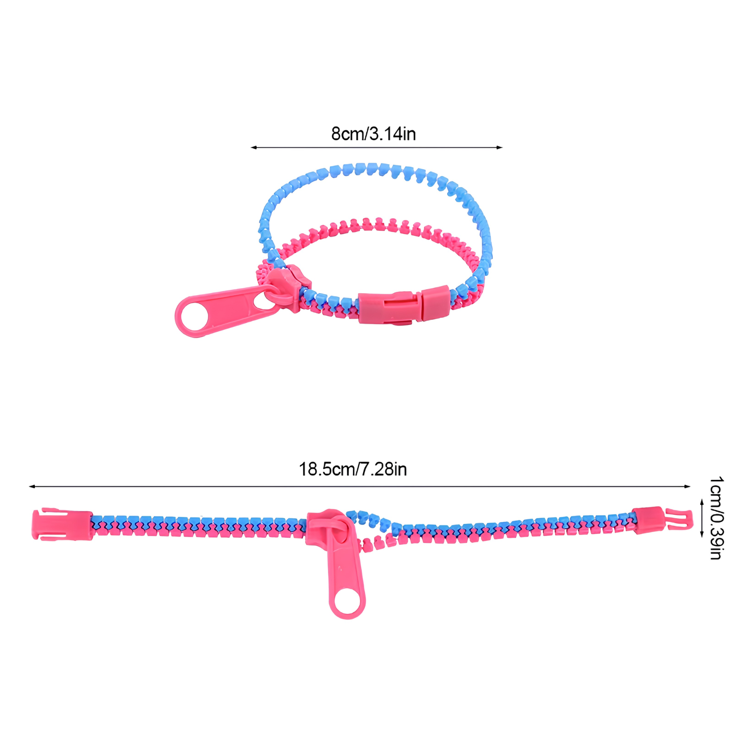 Pack 5 Pulseras Sensoriales Cremallera Antiestrés 6