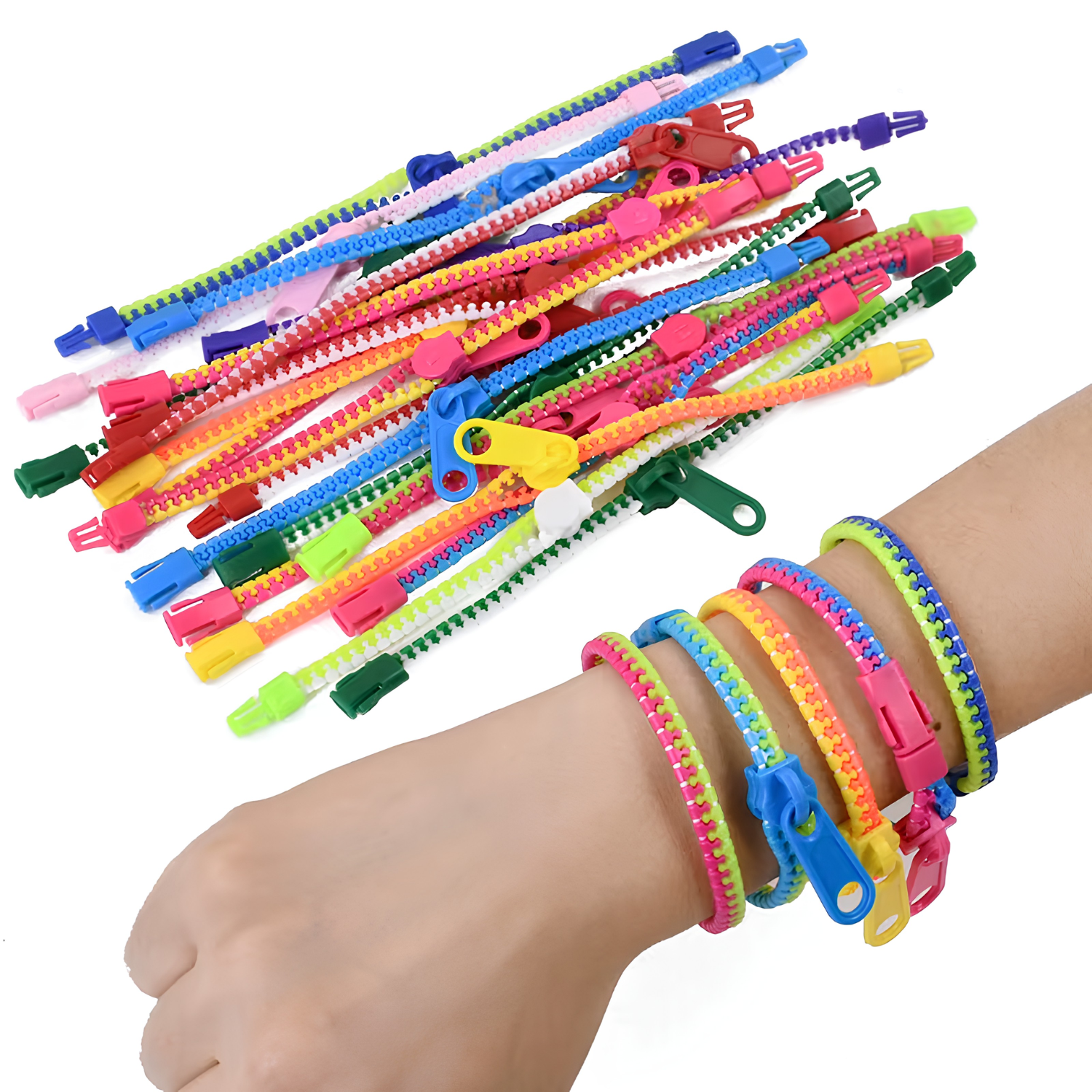 Pack 5 Pulseras Sensoriales Cremallera Antiestrés 2