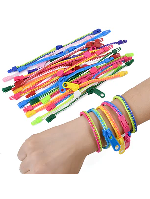 Pack 5 Pulseras Sensoriales Cremallera Antiestrés