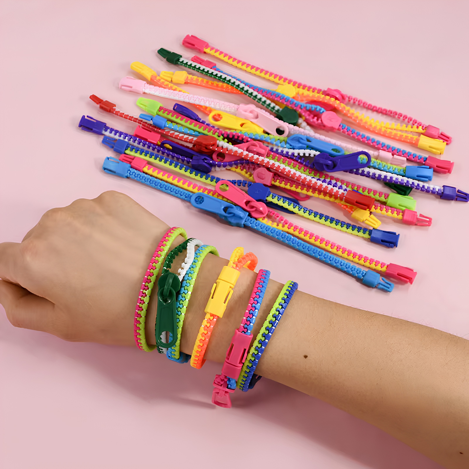 Pack 5 Pulseras Sensoriales Cremallera Antiestrés 1