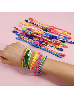 Pack 5 Pulseras Sensoriales Cremallera Antiestrés