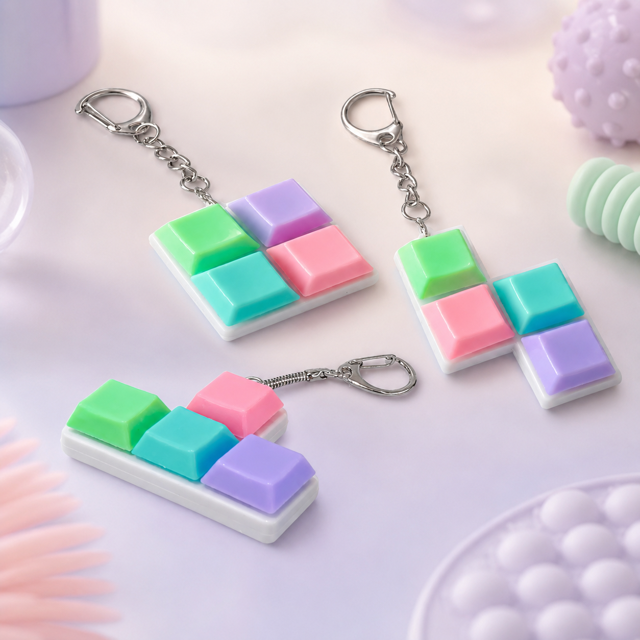 Llavero Teclado Click Fidget Sensorial Antiestrés 1