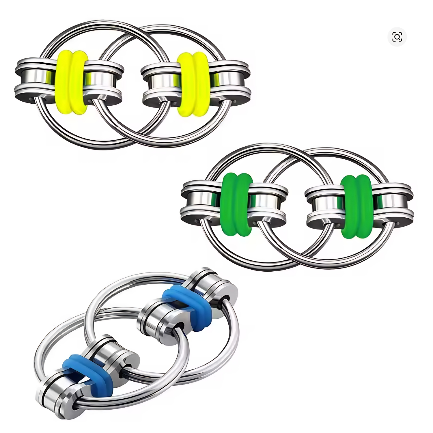 Set de 3 Fidget de Argollas Gemelas Metálicas 1