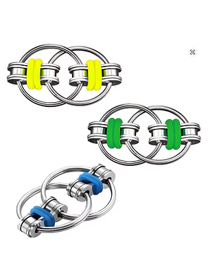Set de 3 Fidget de Argollas Gemelas Metálicas