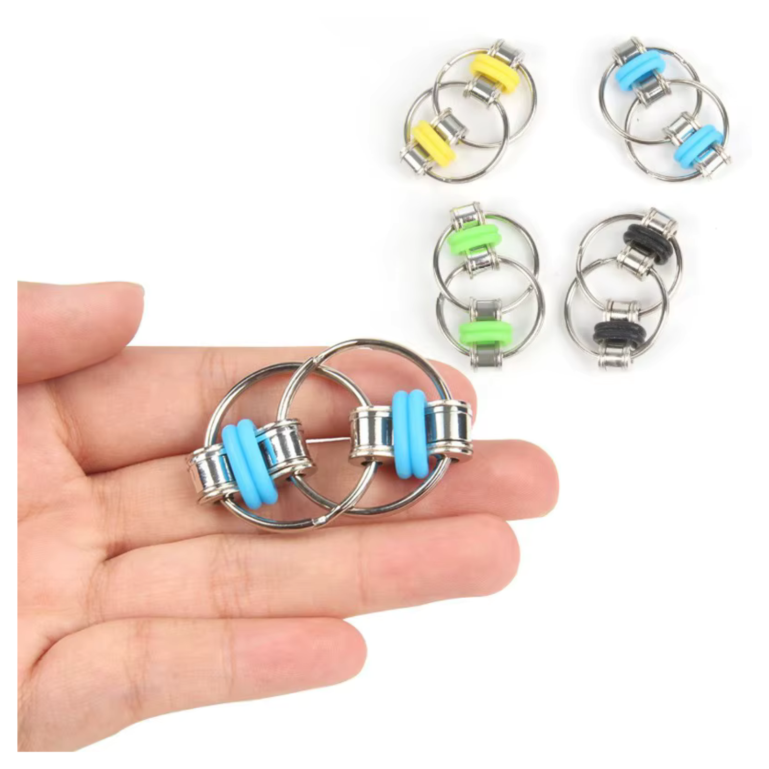 Set de 3 Fidget de Argollas Gemelas Metálicas 4