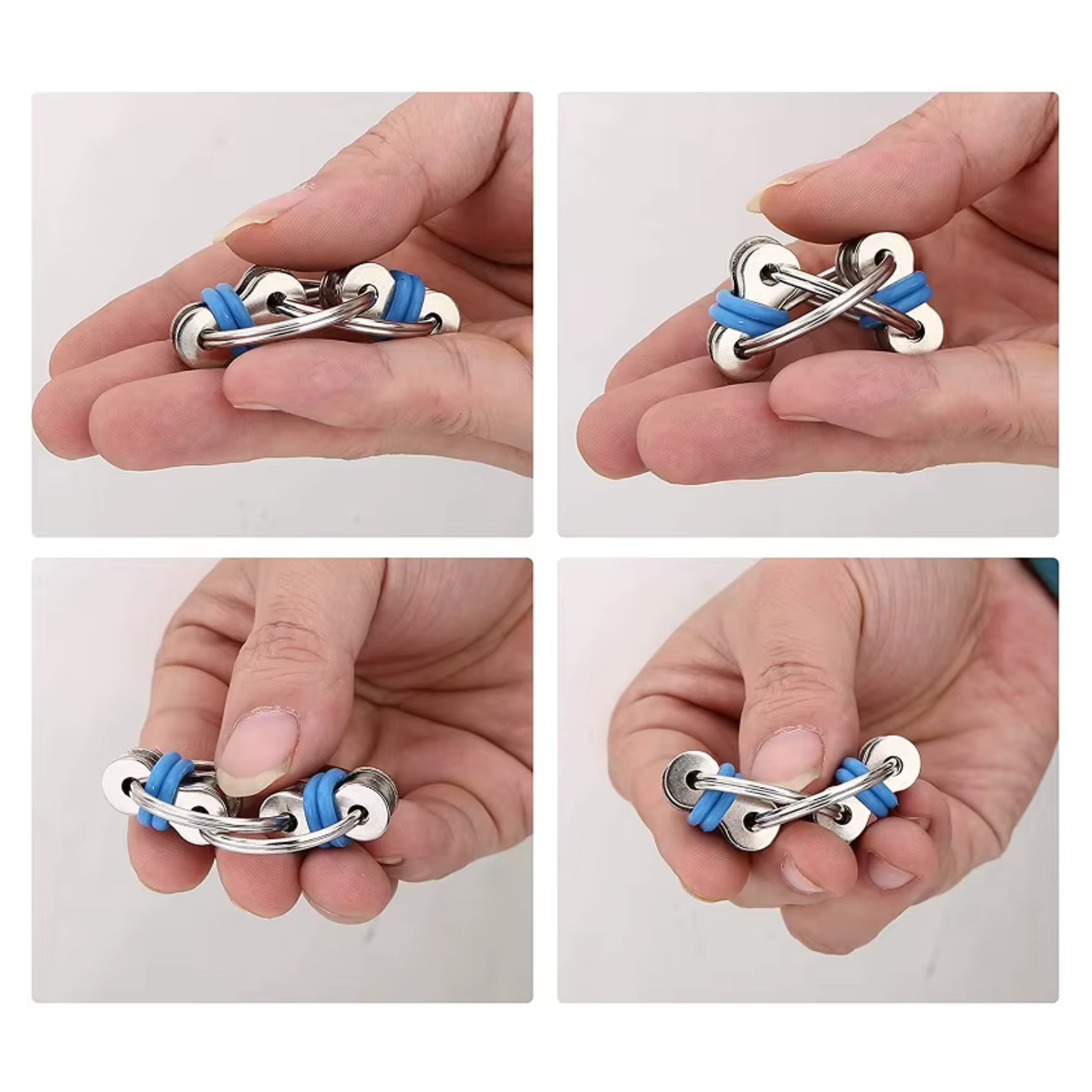 Set de 3 Fidget de Argollas Gemelas Metálicas 3