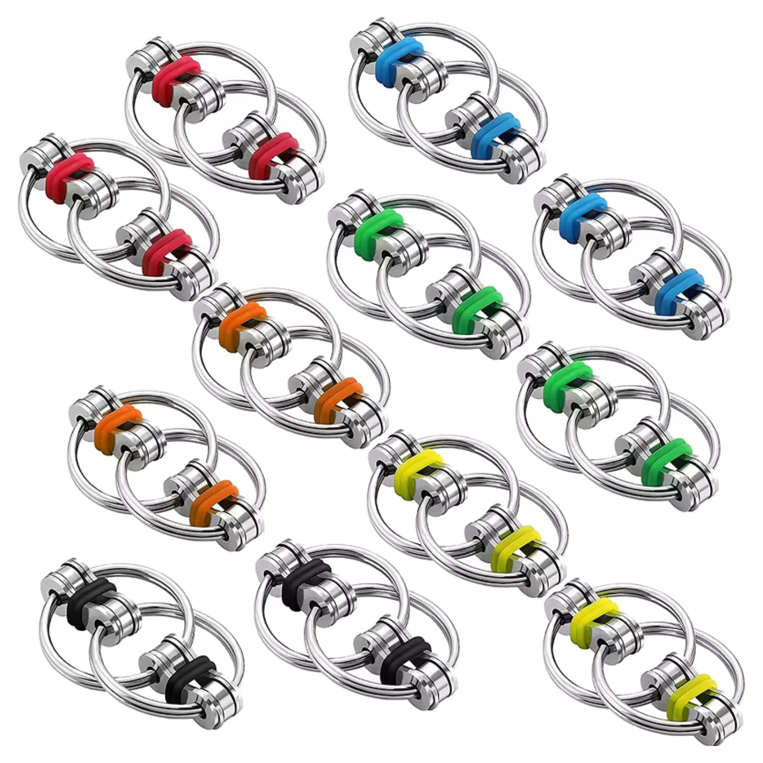 Set de 3 Fidget de Argollas Gemelas Metálicas 2
