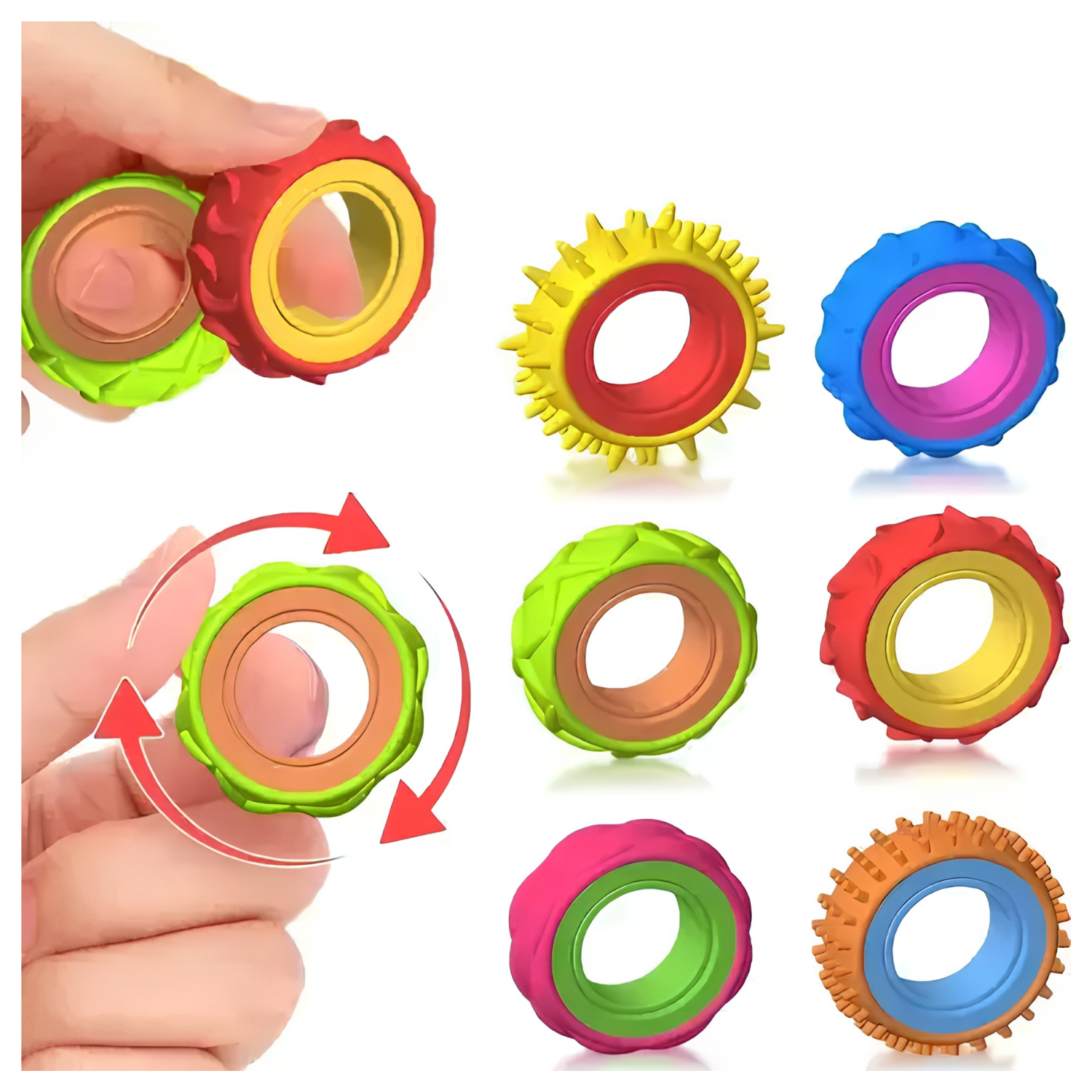 Set 5 Anillos Giratorios Sensoriales Fidget 3