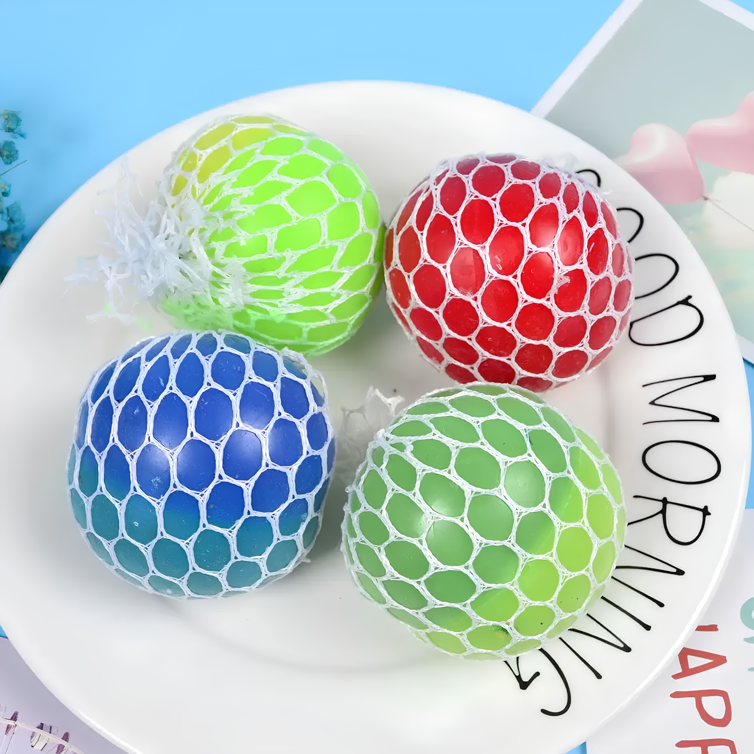 Pelota Antiestrés Malla Relajación Squishy Fidget 3