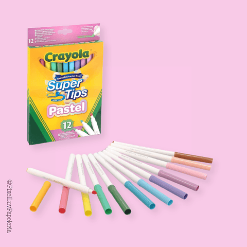 Marcadores Plumones Crayola Super Tips Pastel 12 Colores