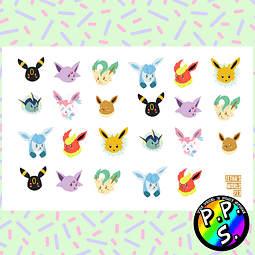 Lámina de Stickers 213 Eeveelutions