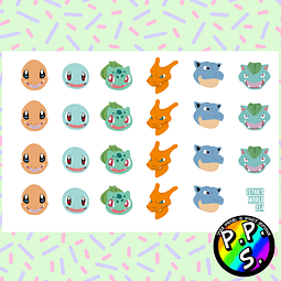 Lámina de Stickers 214 Pokemon Gen 1