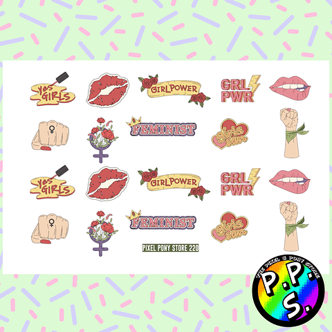 Lámina de Stickers 220 Girl Power