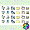 Lámina de Stickers 247 Iconos Windows 95
