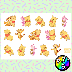 Lámina de Stickers 255 Baby Winnie the Pooh