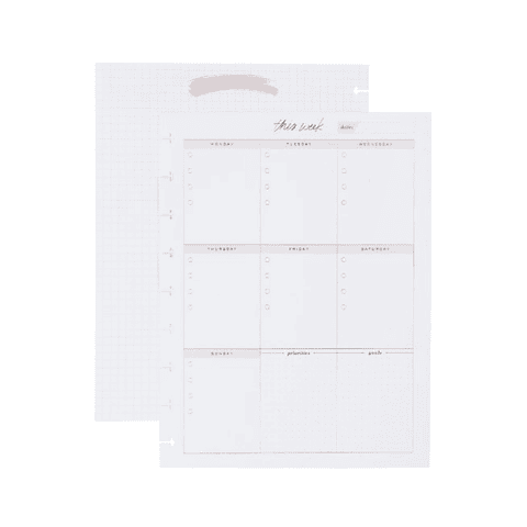 Minimalist Classic Filler Paper - Weekly Schedule