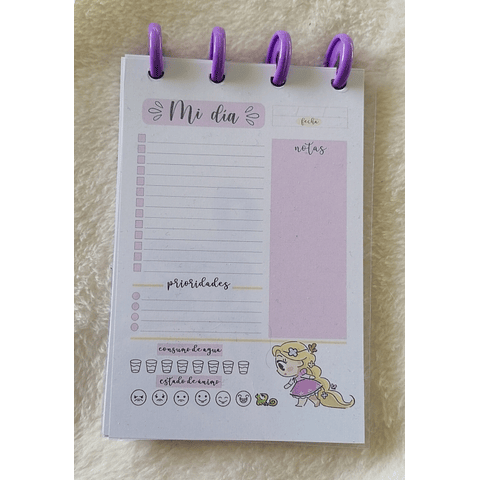 Planificador Diario A6 - Princesas - Rapunzel y Pascal