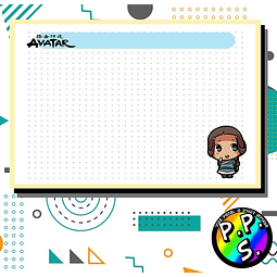 Flashcard - Avatar Katara Chibi Fichas Bibliográficas