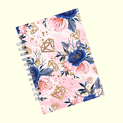 Cuaderno A5 -  Rosas Azules y Diamantes