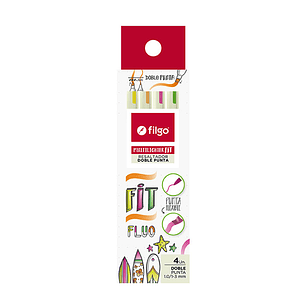 Filgo - Destacador creativo MULTILIGHTER FIT DOBLE PUNTA Estuche 4unidades Flúor