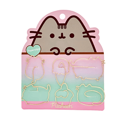 Mooving Pusheen Set 6 Paper Clips Dorados con Forma