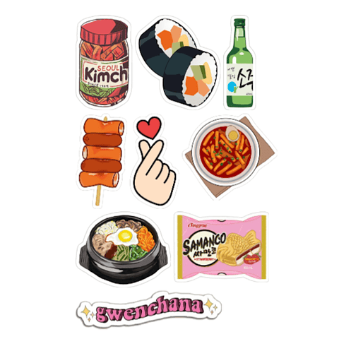 Set de Stickers Comida Coreana