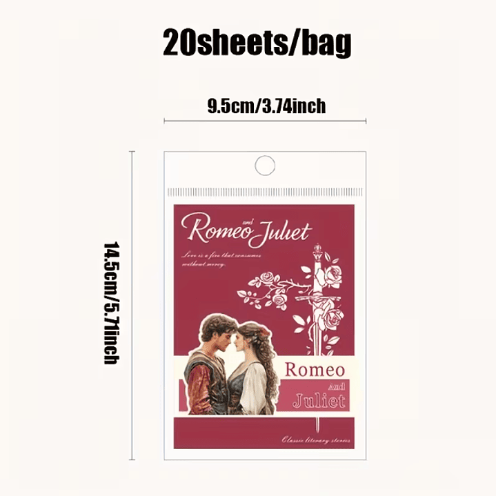 Set Stickers Clásicos de Literatura 20 unidades 2