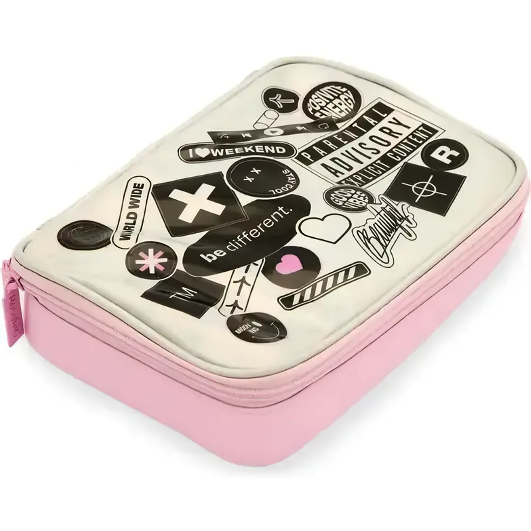 Mooving Maxi Estuche Para Lápices Trend GRL PWR Rosa Estilo 100 Pens 1