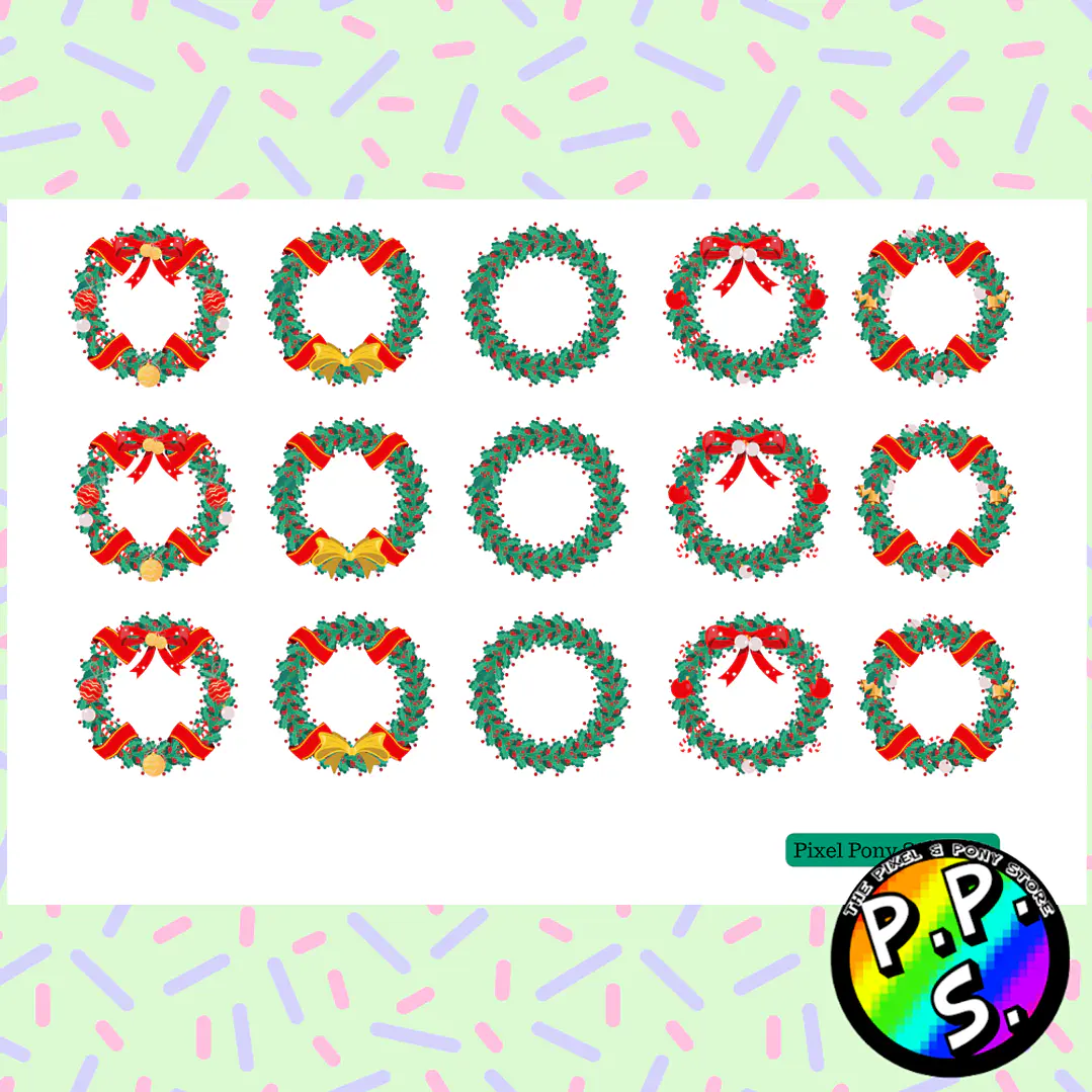Lámina de Stickers 274 Coronas de Navidad 1