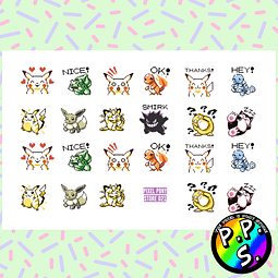 Lámina de Stickers 21 Pokemon Gameboy