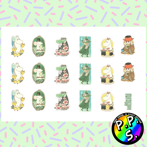 Lámina de Stickers 23 Moomins