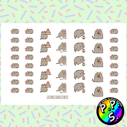 Lámina de Stickers 30 Pusheen Comida