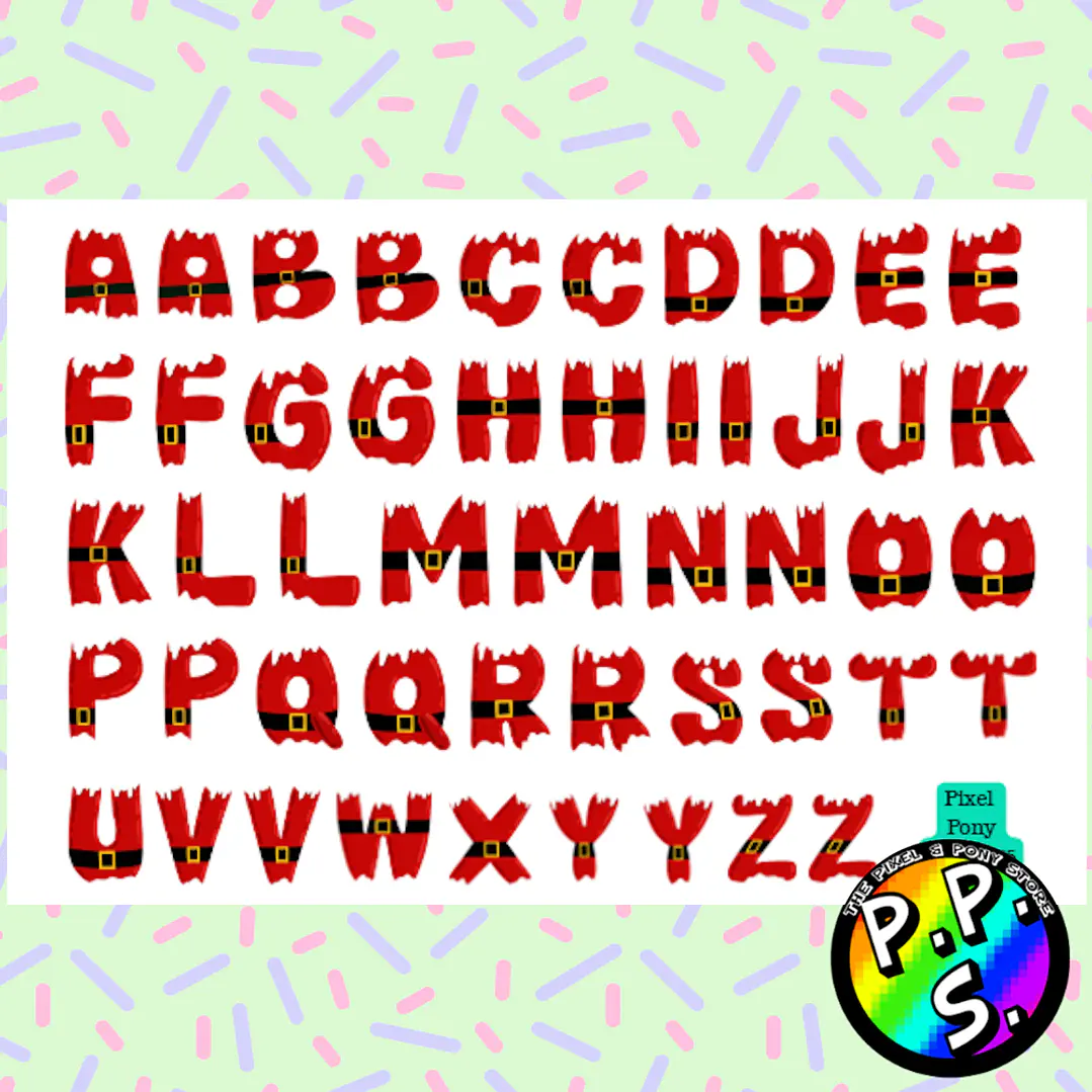 Lamina de Stickers 275 Letras Viejito Pascuero Navidad 1