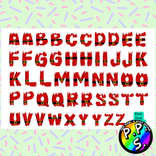 Lamina de Stickers 275 Letras Viejito Pascuero Navidad