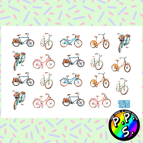 Lámina de Stickers 41 Bicicletas