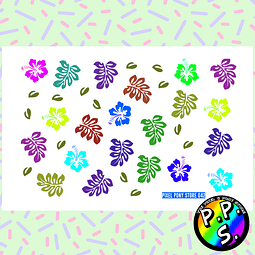 Lámina de Stickers 42 Hibisco Colores