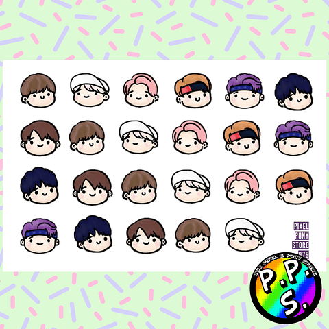 Lámina de Stickers 79 BTS DNA