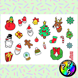 Lámina de Stickers 82 Navidad