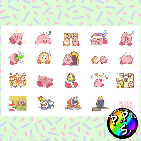 Lámina de Stickers 83 Kirby